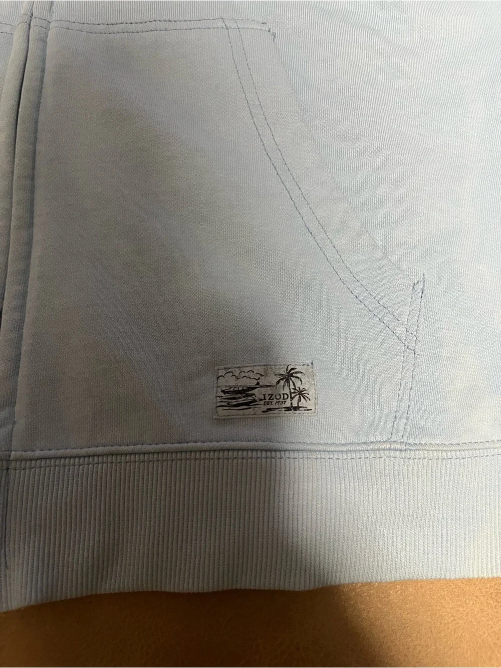 Izod Light Blue Full-Zip Hoodie with Hood size xl